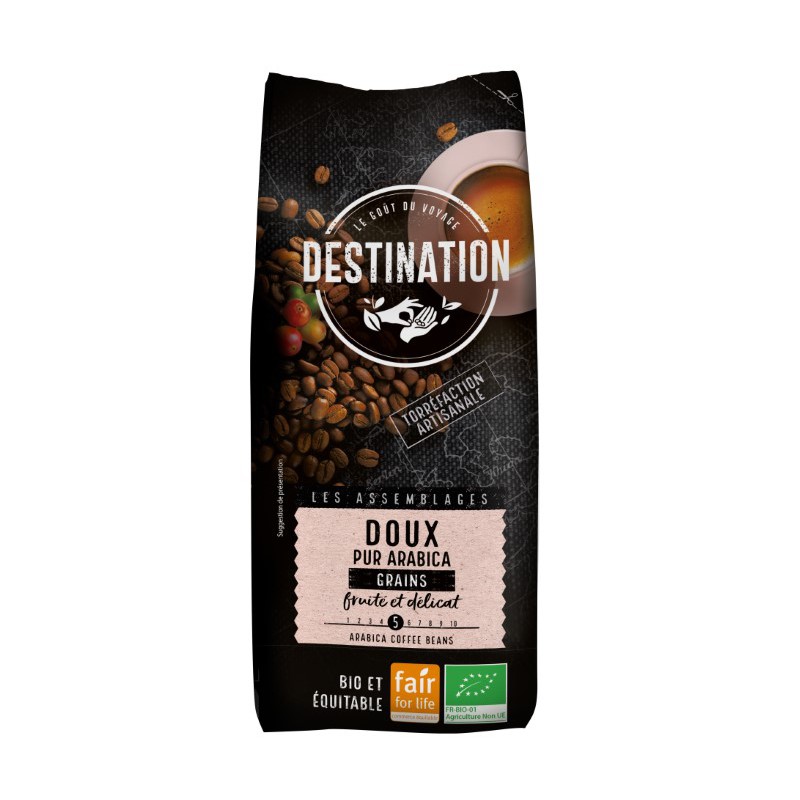 Café Doux Pur Arabica Bio Equitable Grains - Destination Bio