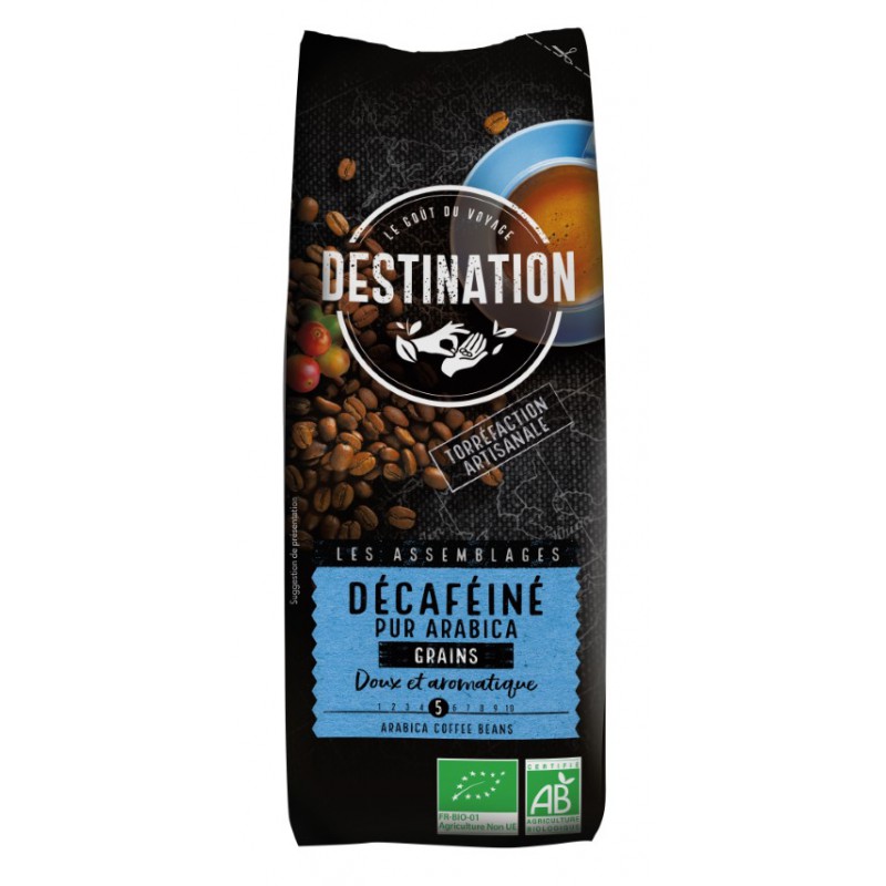 Café grain arabica Bio décaféiné sans solvant 5 kg Vrac est un