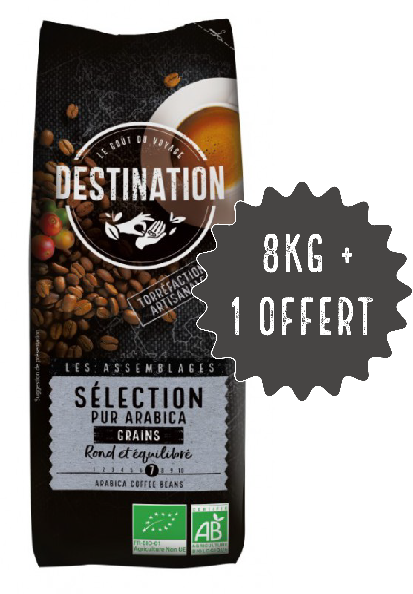 Promo Café Grains en pack 100% Pur Arabica - Destination Bio