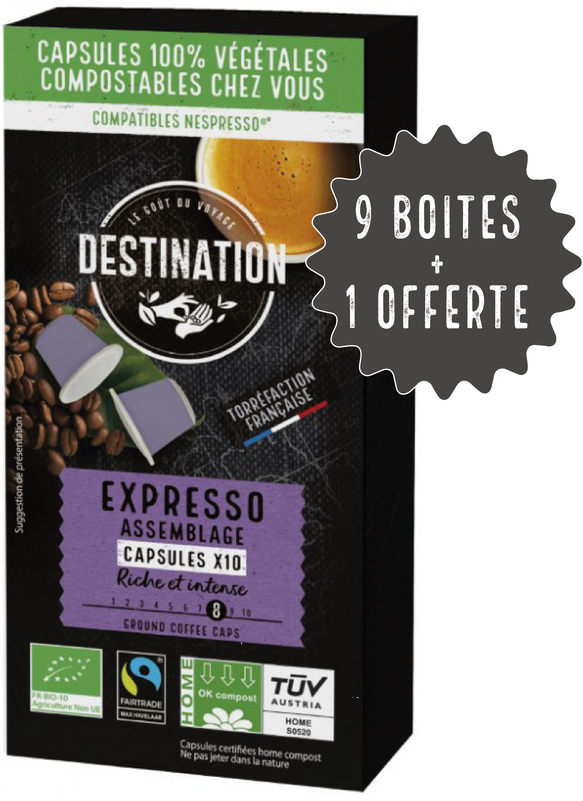 Café expresso Bio capsules compatibles Nespresso® x10