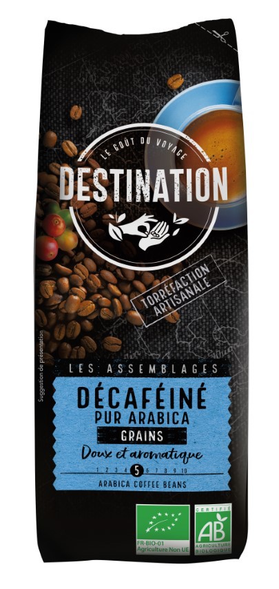 Café Décaféiné Pur Arabica Bio Grains - Destination Bio